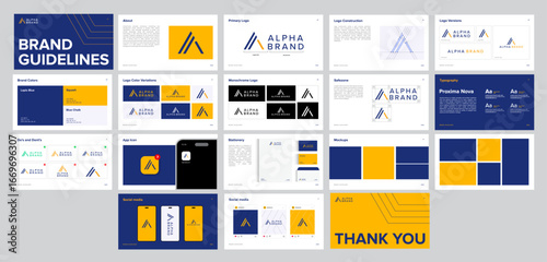 brand guide template Comprehensive Vector Brand Guidelines Template Editable Brand Identity Kit with Typography, Color Palette, Logo Usage, and Layout Grid brand manual vector template