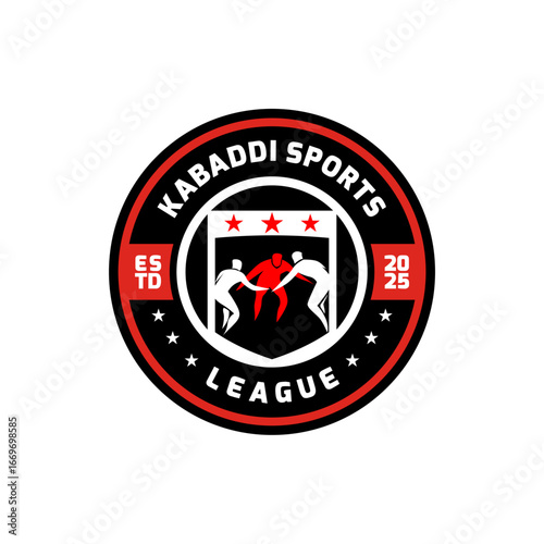 Badge Logo for Kabaddi Team Club Academy Tornament Festival Championship Logo Template Vector 