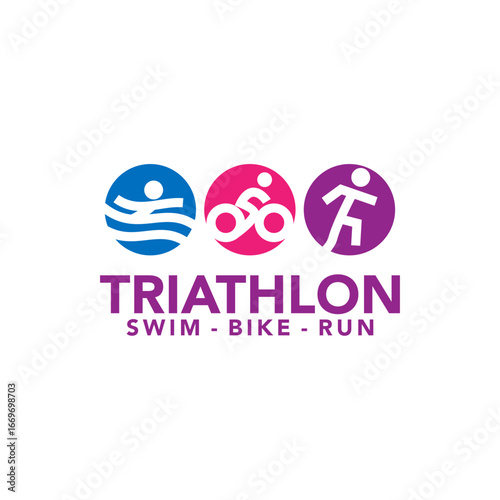 Triathlon Endurance Sports Logo Event Festival Championship Template 