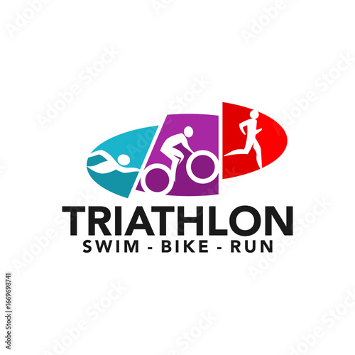 Triathlon Endurance Sports Logo Event Festival Championship Template 