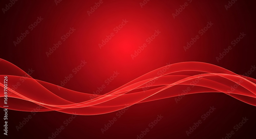 Fototapeta premium Elegant red wave flowing across dark background