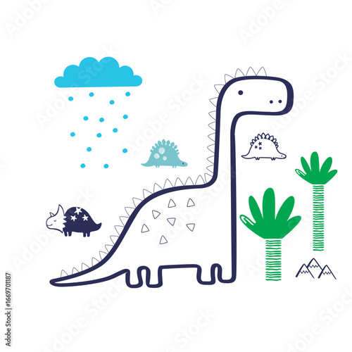dinosaurus in desert.eps