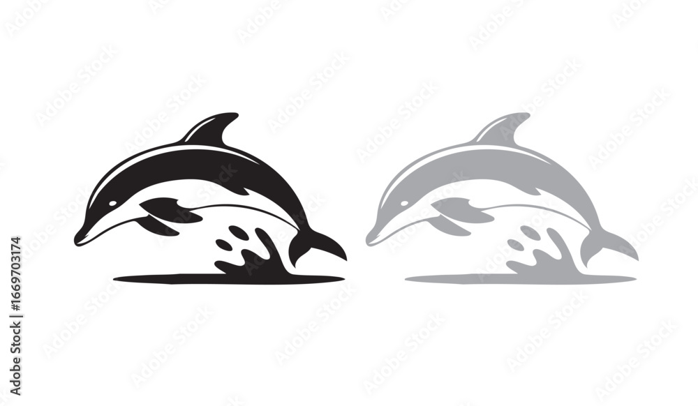 Naklejka premium ‪Editable Fish Vector Shapes for Posters 