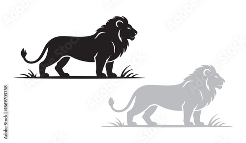 ‪Editable Lion Abstract Vector Shapes
