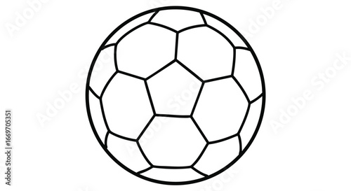 Simple soccer ball illustration for sports and games, perfect for design and educational materials