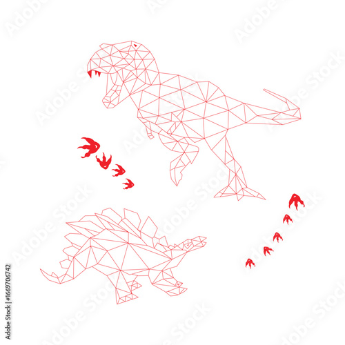 dinosaurus zig zag abstrak tw...