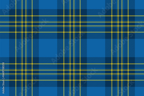 Classic tartan plaid pattern in shades of blue and yellow. Versatile, timeless, perfect for textiles, backgrounds, crafts, and designs evoking tradition and style.