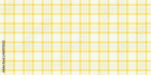 Quiet pattern plaid vector, international texture textile tartan. Loft background check fabric seamless in yellow and white colors.