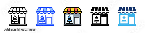 Storefront Icon Collection With Multiple Styles