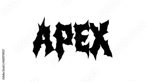 Apex, typography vector design. Bold lettering in sharp metal style, perfect for streetwear, band merch, and edgy graphic tees, sticker, poster