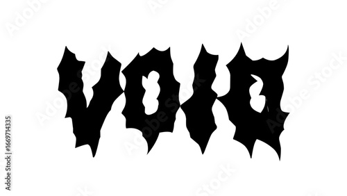 void typography vector design. Bold lettering in sharp metal style, perfect for streetwear, band merch, and edgy graphic tees, sticker, poster