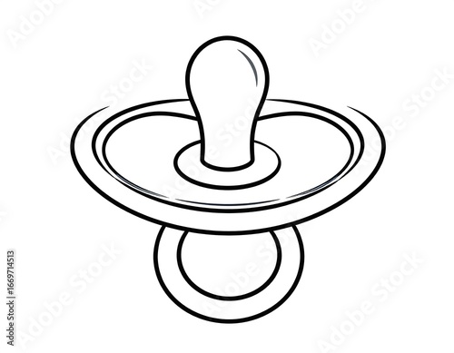 Simple black and white pacifier illustration