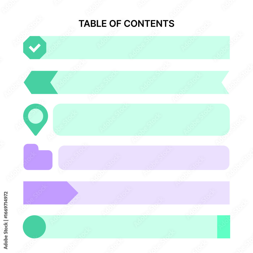 Obraz premium 인포그래픽 디자인, 인덱스, 목차 디자인 벡터 플랫 일러스트