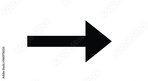 Vector illustration of black arrow pointing to the right