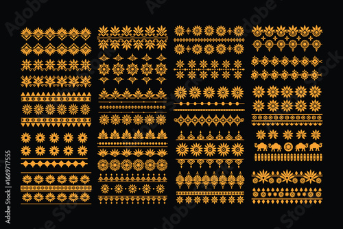 Indian Ethnic Borders Set Illustration – Decorative Traditional Design Collection
