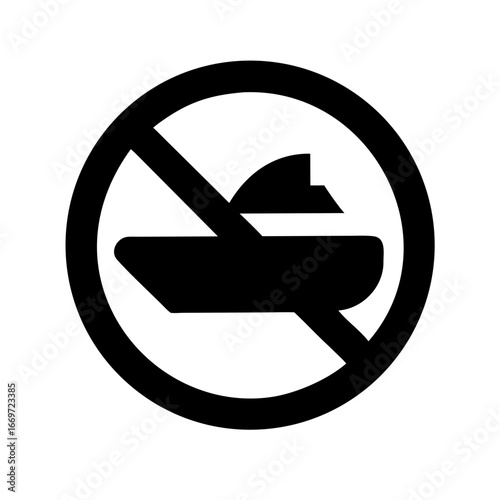 Boat Prohibited Sign icon set – restriction, warning, safety, marine, symbol, danger, caution icons collection