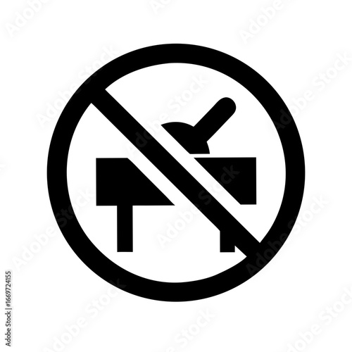 Construction Prohibited Icon Set – Safety Warning No Entry Building Work Danger Vector Graphic Illustration