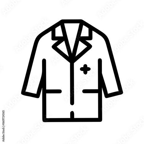 Slika na platnu Doctor’s Coat icon set – medical, healthcare, professional, uniform, clinic, doc