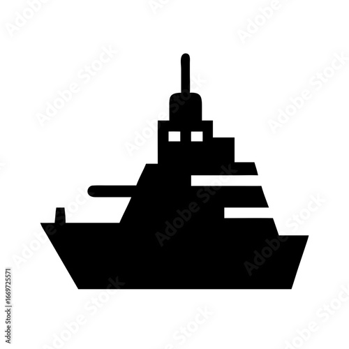 Military Battleship Icon Set – Navy, Warship, Defense, Marine, Vector, Editable, Tactical, Naval Design
