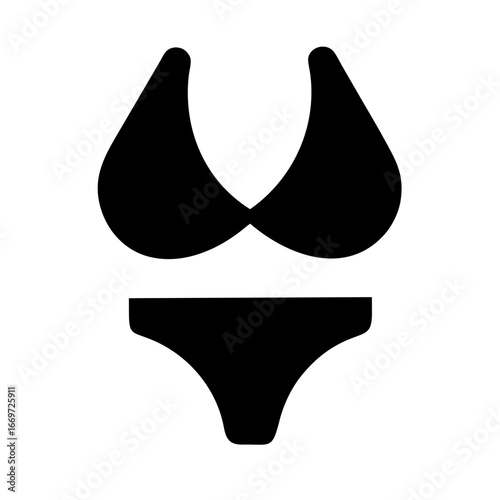 Modern Bikini Icon Set – Sleek, Swimwear, Fashion, Beach, Vector, Editable, Minimal