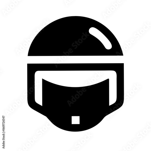 Police Helmet Icon Set – Bold, Clear Visor, Safety, Law Enforcement, Vector, Editable, Minimal