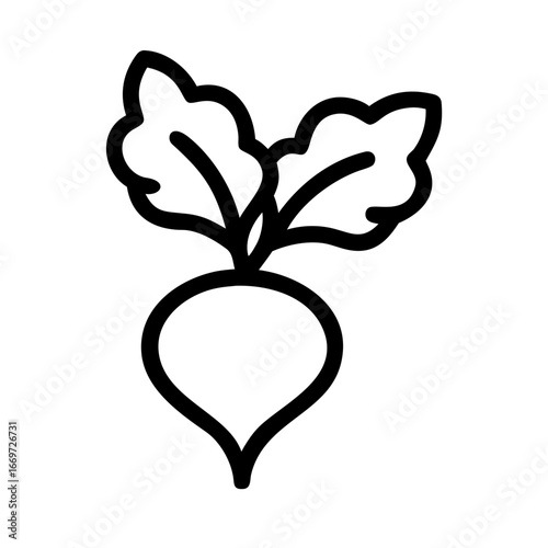 Radish Icon Set – Vegetable, Leafy, Healthy, Farm, Vector, Editable, Bold, Minimal