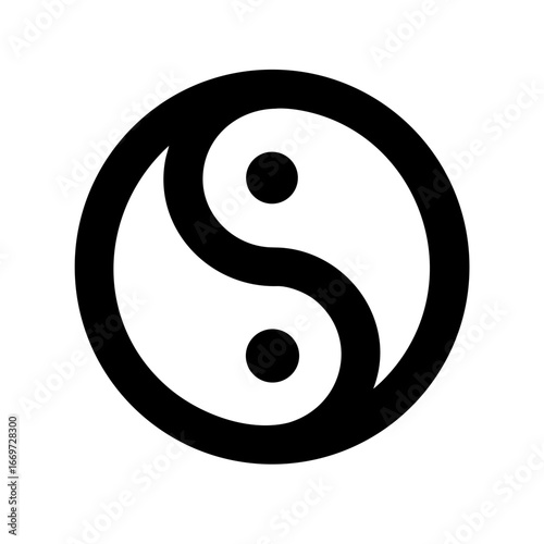 Yin Yang icon set – balance, harmony, spirituality, meditation, energy, philosophy, wellness, minimal vector design