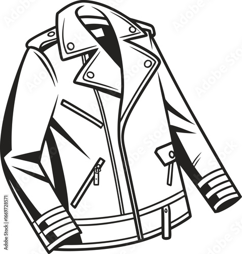 Classic Biker Jacket Illustration