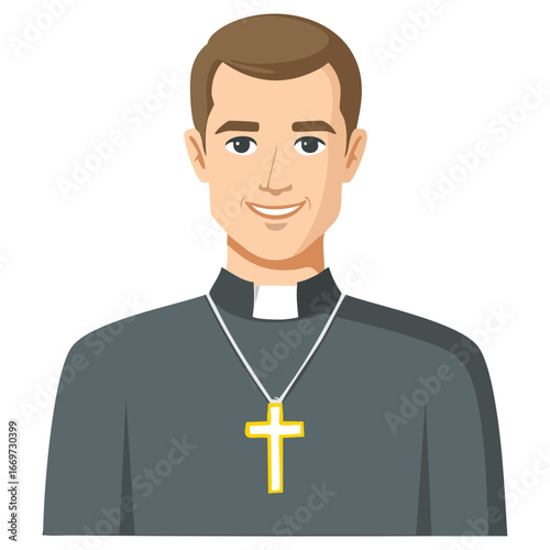 Clergy, Priest, Pastor, Nun with religious vests and habits.