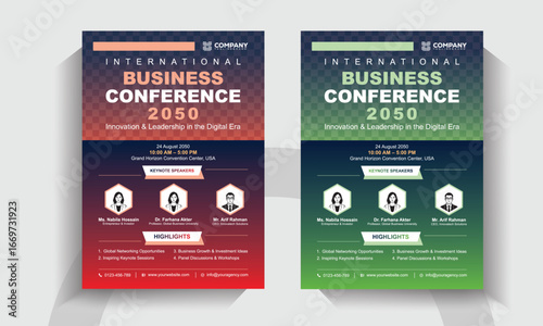 Corporate Business Conference Flyer Design. Professional Event Poster Templates. Seminar and Workshop Promotional Flyers.