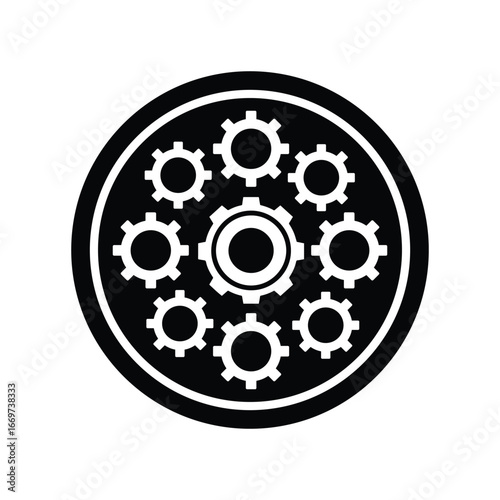 Gear Inside Circle Business Symbol