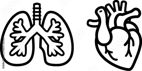 heart and paru paru icon medical