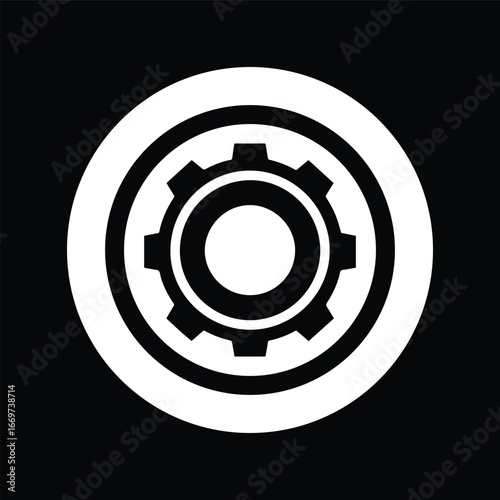 Gear Inside Circle Business Symbol