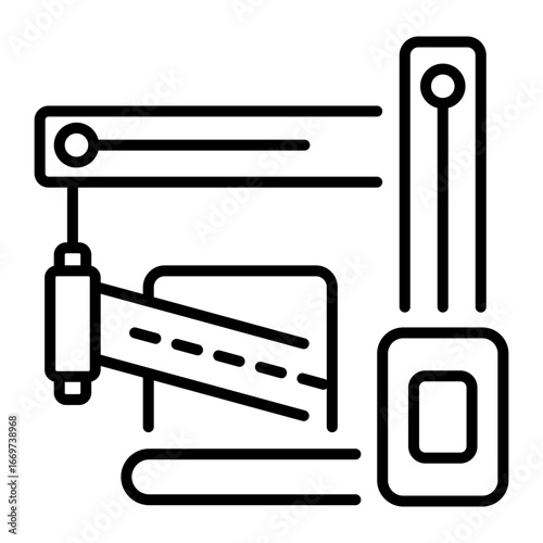 An outline style icon depicting pallet wrapping