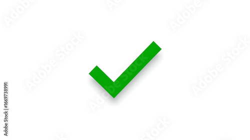 Free Download The text describes a plain white background with a simple, bold green check mark symbol, without any text, extra elements, or shading. - GFXLoad