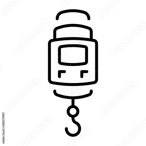 An outline style icon depicting portable scale