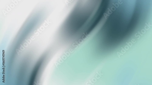 Calming Gradient Waves: Soft Light Blue, Mint Green, and Gray Waves in a Seamless Loop, Perfect for Contemporary Projects, Corporate Presentations, Social Media, and Serene Backdrops