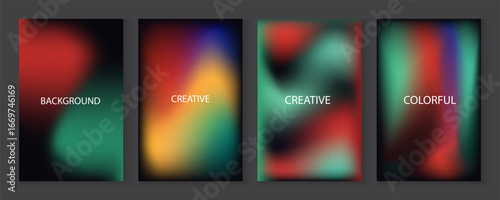 Abstract gradient poster template. Modern Covers Design. Mesh colorful dark gradient background design. Trendy design for Banner, Poster, Flyer, Invitation Minimalist style posters with dark concept. 