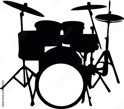 Drum Set Silhouette Vector
