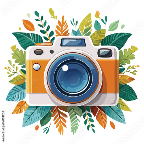 A simple line art illustration of a camera, capturing the essence of photography in a clean, accessible manner.