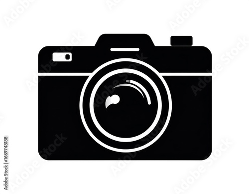 Simple black silhouette of a camera