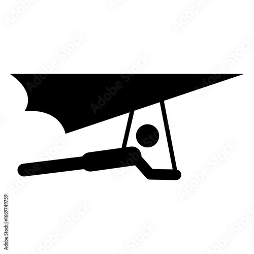 Icono silueta de hombre en ala delta