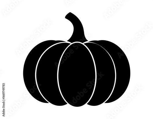 Simple black silhouette of a pumpkin