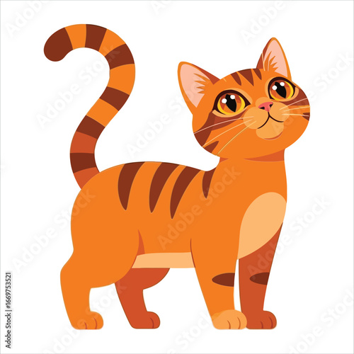 Adorable Orange Tabby Cat Illustration
