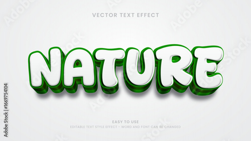 editable text effect nature 3d style premium vector
