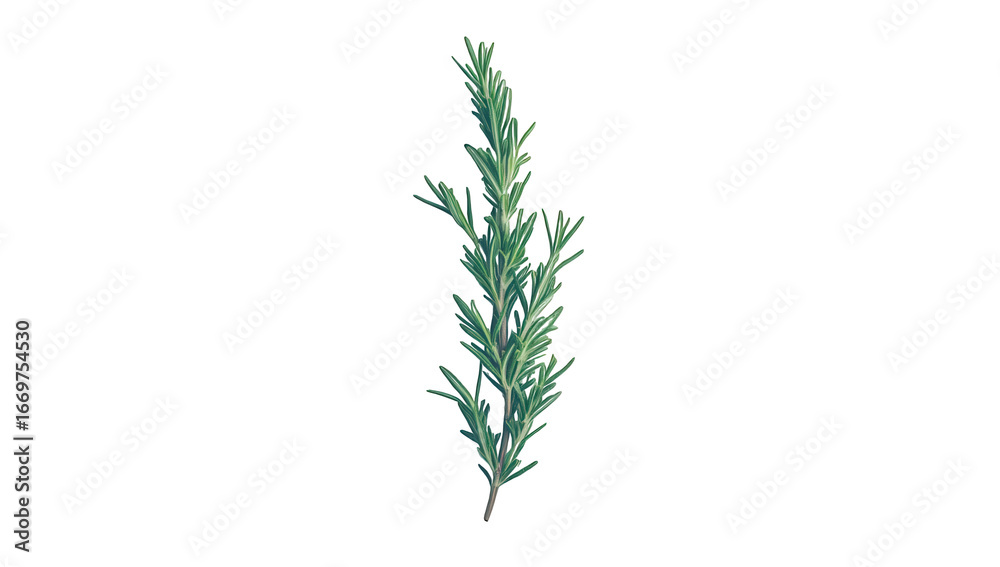 Fototapeta premium Rosemary sprig isolated on transparent background