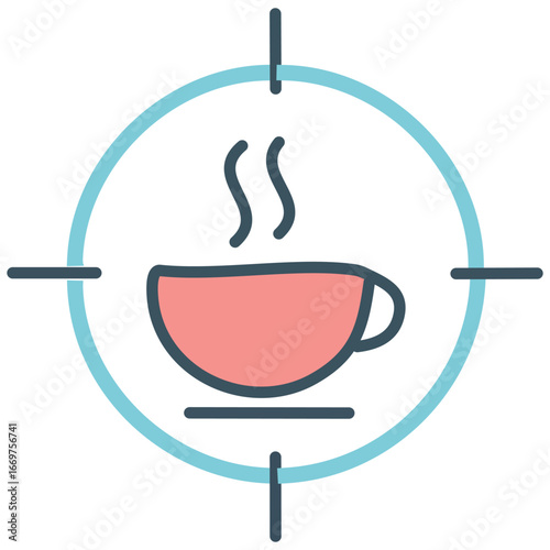 A stylized vector icon of a takeaway coffee cup, symbolizing a busy lifestyle and convenience.