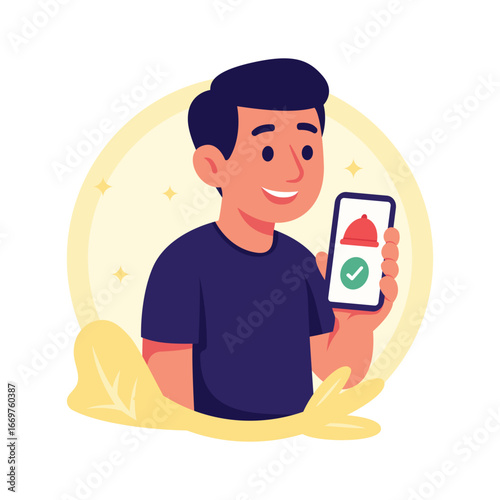 Get this amazing flat illustration of delivery app in modern style