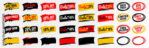 stickers and tags banners set, sales label collection suitable for design promotion media
