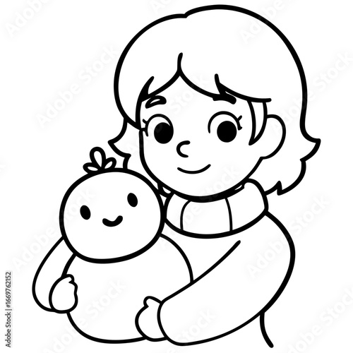 A sweet image of a young boy and a little girl with her teddy bear, sitting close together